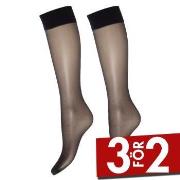 Decoy Strumpor 2P Soft Lux 15 DEN Knee-high Socks Svart polyamid One S...