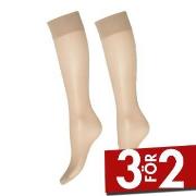 Deocy Silk Look 20d Kneehighs Strumpbyxor 2P Beige polyamid One Size D...