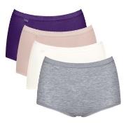 Sloggi Trosor 4P Basic Plus Maxi Panty Rosa/Lila bomull 38 Dam