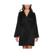 Lady Avenue Satin Short Kimono Svart Small Dam