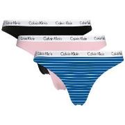 Calvin Klein Trosor 9P Carousel Thongs Rosa/Blå bomull Medium Dam