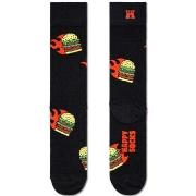 Happy socks Strumpor 2P Flaming Burger Sock Svart Mönster bomull Strl ...