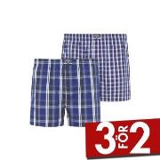 Jockey Kalsonger 2P Woven Boxer Shorts Marin Rutig bomull Medium Herr