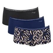 Sloggi Trosor 3P GO Crush Hipster Shorts Svart/Blå bomull XX-Large Dam