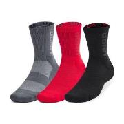 Under Armour Strumpor 3P Mid Crew Maker Socks Svart/Röd Medium