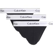 Calvin Klein Kalsonger 3P Modern Cotton Stretch Thong Svart bomull Lar...