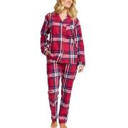 Damella Cotton Flannel Pyjamas Röd Mönstrad bomull Medium Dam