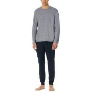 Schiesser Casual Essentials Long Pyjama With Cuffs Mörkblå bomull XX-L...