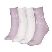 Calvin Klein Strumpor 4P Women Aop Socks Gift Box Vit/Lila One Size Da...