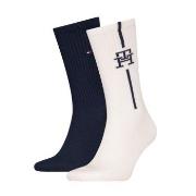 Tommy Hilfiger Strumpor 2P Monogram Sock Vit/Marin Strl 39/42 Herr