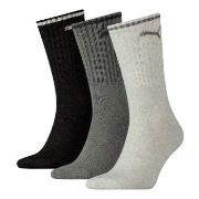 Puma Strumpor 3P Crew Sock Stripe Svart/Grå Strl 43/46