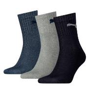 Puma Strumpor 3P Short Crew Unisex Socks Marin/Grå Strl 43/46