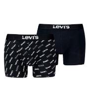 Levis Kalsonger 2P Logo Aop Boxer Brief Svart bomull Small Herr