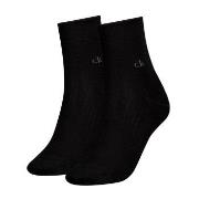 Calvin Klein Strumpor 2P Short Sock Roll Top Svart Strl 35/38 Dam