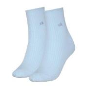 Calvin Klein Strumpor 2P Short Sock Roll Top Ljusblå Strl 35/38 Dam