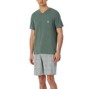 Schiesser 95-5 Short Pyjama V-neck Khaki bomull 56 Herr