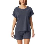 Schiesser Casual Nightwear Short Pyjama Set Mörkgrå bomull 44 Dam