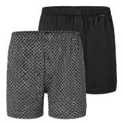Schiesser Kalsonger 2P Long Boxershorts Svart/Rutig bomull 6XL Herr