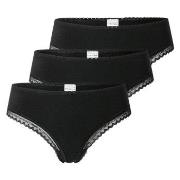 Schiesser Trosor 3P Modern Cheeky String Svart bomull 46 Dam