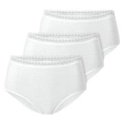 Schiesser Trosor 3P Modern Lace Rio Midi Brief Vit bomull 44 Dam