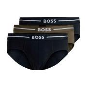 BOSS Kalsonger 3P Bold Design Hip Brief Svart/Grön bomull X-Large Herr