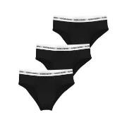 Björn Borg Trosor 3P Logo High Waist Brief Svart bomull X-Large Dam