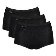 Sloggi Trosor 3P Pearl Maxi Svart bomull 54 Dam