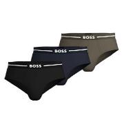 BOSS Kalsonger 9P Bold Design Hip Brief Svart/Grön bomull Large Herr