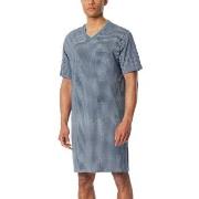 Schiesser Comfort Nightwear Shortsleeve Nightdress Blå Mönstrad bomull...