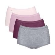 Sloggi Trosor 4P Basic Plus Maxi Panty Rosa/Grå bomull 48 Dam