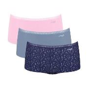 Sloggi Trosor 3P GO Crush Hipster Shorts Rosa/Blå bomull X-Small Dam