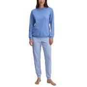 Calida Lovely Nights Pyjama With Cuff Ljusblå bomull X-Small Dam