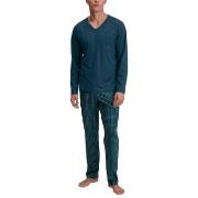 Calida Relax Imprint 3 Pyjamas Petrol bomull Small Herr