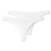 Schiesser Trosor 2P 95-5 Organic Cotton Thongs Vit ekologisk bomull Me...