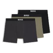 BOSS Kalsonger 3P ONE Boxer Brief Svart/Grön bomull Large Herr