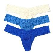 Hanky Panky Trosor 6P Low Rise Lace Thong Blå/Vit nylon One Size Dam