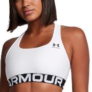 Under Armour BH Mid Branded Sport Bra Vit polyester X-Small Dam