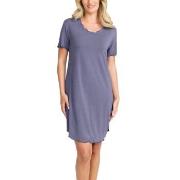 Damella Bamboo Plain Short Sleeve Nightdress Blå Bambu XX-Large Dam