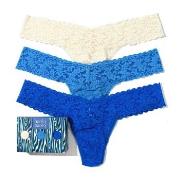 Hanky Panky Trosor 3P Low Rise Lace Thong  D2 Blå/Vit nylon One Size D...
