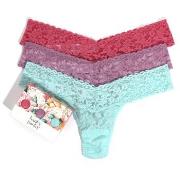Hanky Panky Trosor 3P Low Rise Lace Thong  D2 Blå/Lila nylon One Size ...