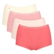 Sloggi Trosor 4P Basic Plus Maxi Panty Röd/Rosa bomull 54 Dam