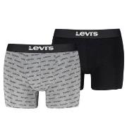 Levis Kalsonger 2P Men Logo Boxer Briefs Grå/Svart bomull Large Herr