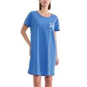 Triumph Nightdress Short Sleeve Blå bomull 46 Dam