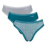 Sloggi Trosor 3P GO Crush High Leg Briefs Turkos Mönster bomull X-Larg...