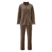 Damella Velour Plain Suit Brun 3XL Dam