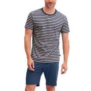 Calida Relax Streamline 2 Short Pyjamas Indigoblå bomull X-Large Herr