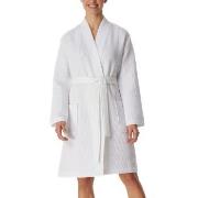 Schiesser Essentials Waffle Bathrobe Vit bomull Medium Dam
