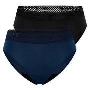 Schiesser Trosor 2P Care Rio Period Pants Svart/Blå bomull 46 Dam