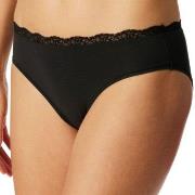 Schiesser Trosor Unique Cotton Rio Brief With Lace Svart bomull 40 Dam