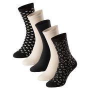 Schiesser Strumpor 5P Women Blue Bird Socks Svart m Beige Strl 35/38 D...